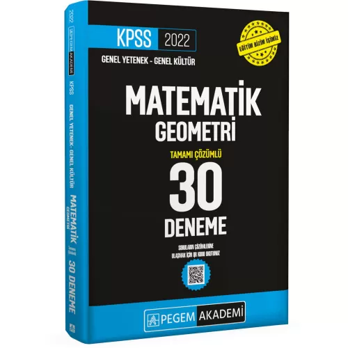 Pegem Akademi 2022 KPSS Genel Yetenek Genel Kültür Matematik - Geometri 30 Deneme