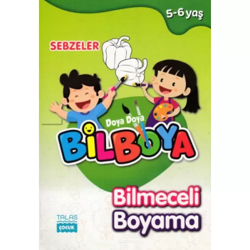 Sebzeler - Doya Doya Bil Boya Bilmeceli Boyama (5-6 Yaş) - Kolektif - Talas Yayınları
